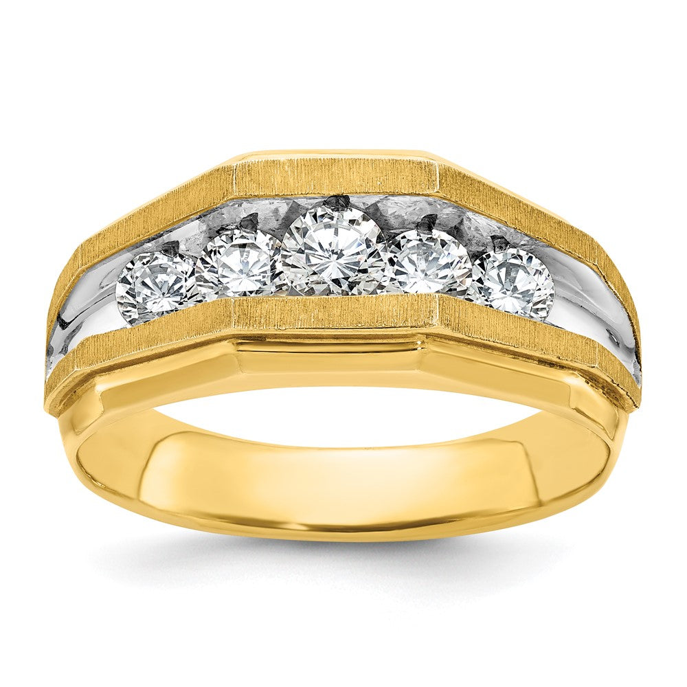 14k IBGoodman Men's Polished and Satin 5-Stone Ring Mounting