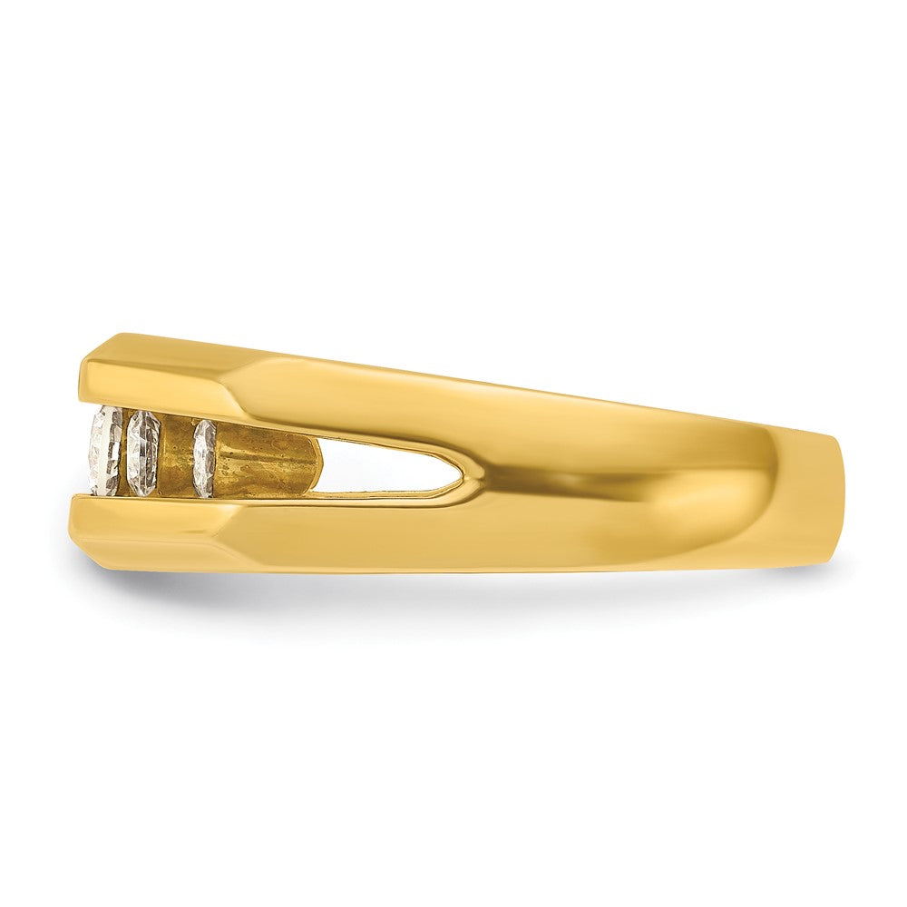 14k IBGoodman Men's Polished Cut-Out 5-Stone Diamond Ring