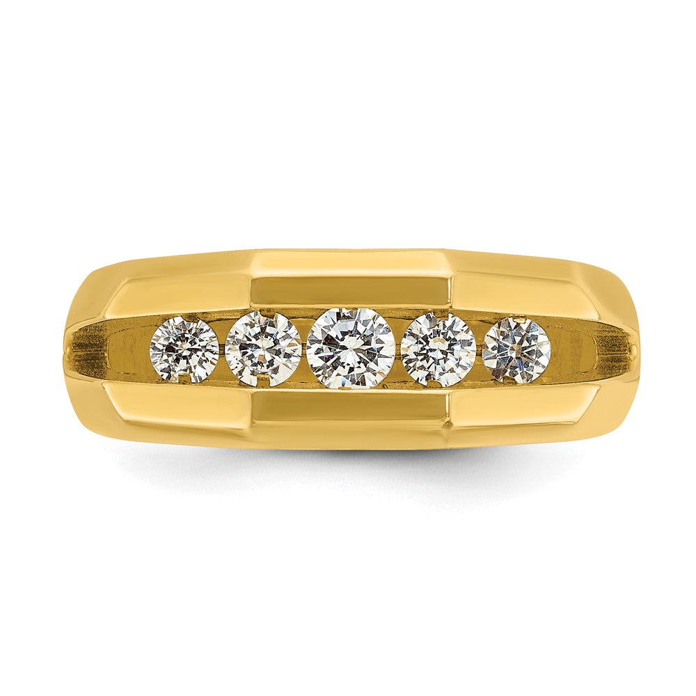 14k IBGoodman Men's Polished Cut-Out 5-Stone Ring Mounting