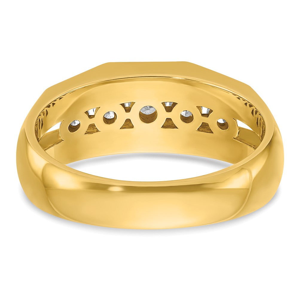 14k IBGoodman Men's Polished Cut-Out 5-Stone Ring Mounting