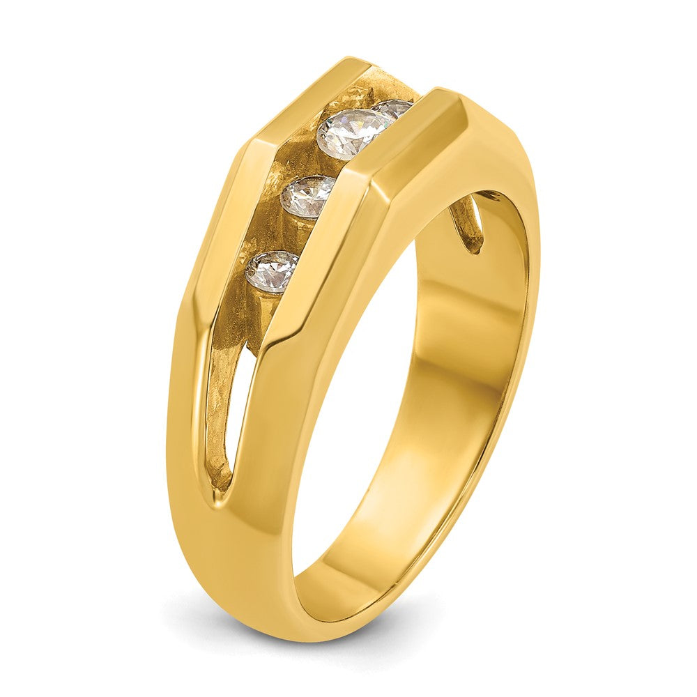 14k IBGoodman Men's Polished Cut-Out 5-Stone Diamond Ring