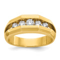14k IBGoodman Men's Polished Cut-Out 5-Stone Diamond Ring