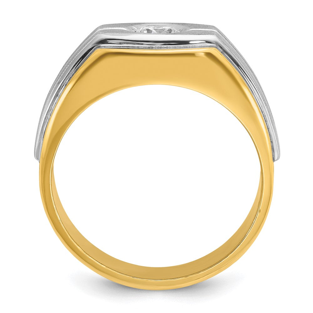14k Two-tone IBGoodman Men's Polished and Satin Diamond Ring Mounting
