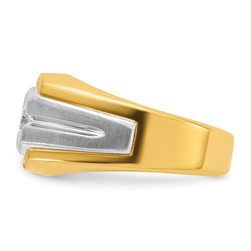 14k Two-tone IBGoodman Men's Polished and Satin Diamond Ring Mounting