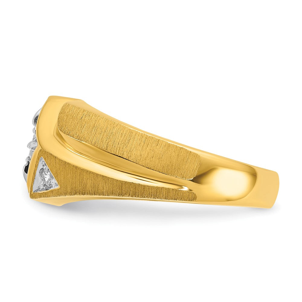 14k IBGoodman Men's Polished and Satin Diamond Ring Mounting