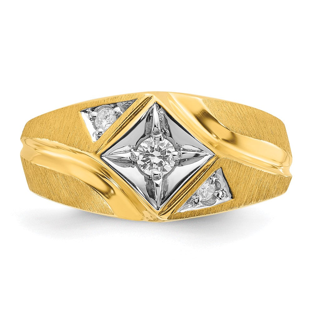 14k IBGoodman Men's Polished and Satin Diamond Ring Mounting