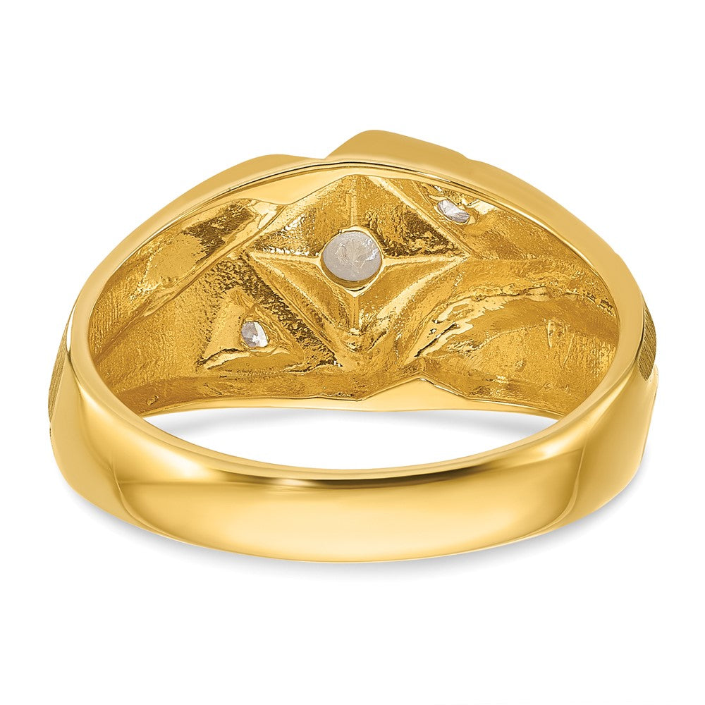 14k IBGoodman Men's Polished and Satin Diamond Ring Mounting