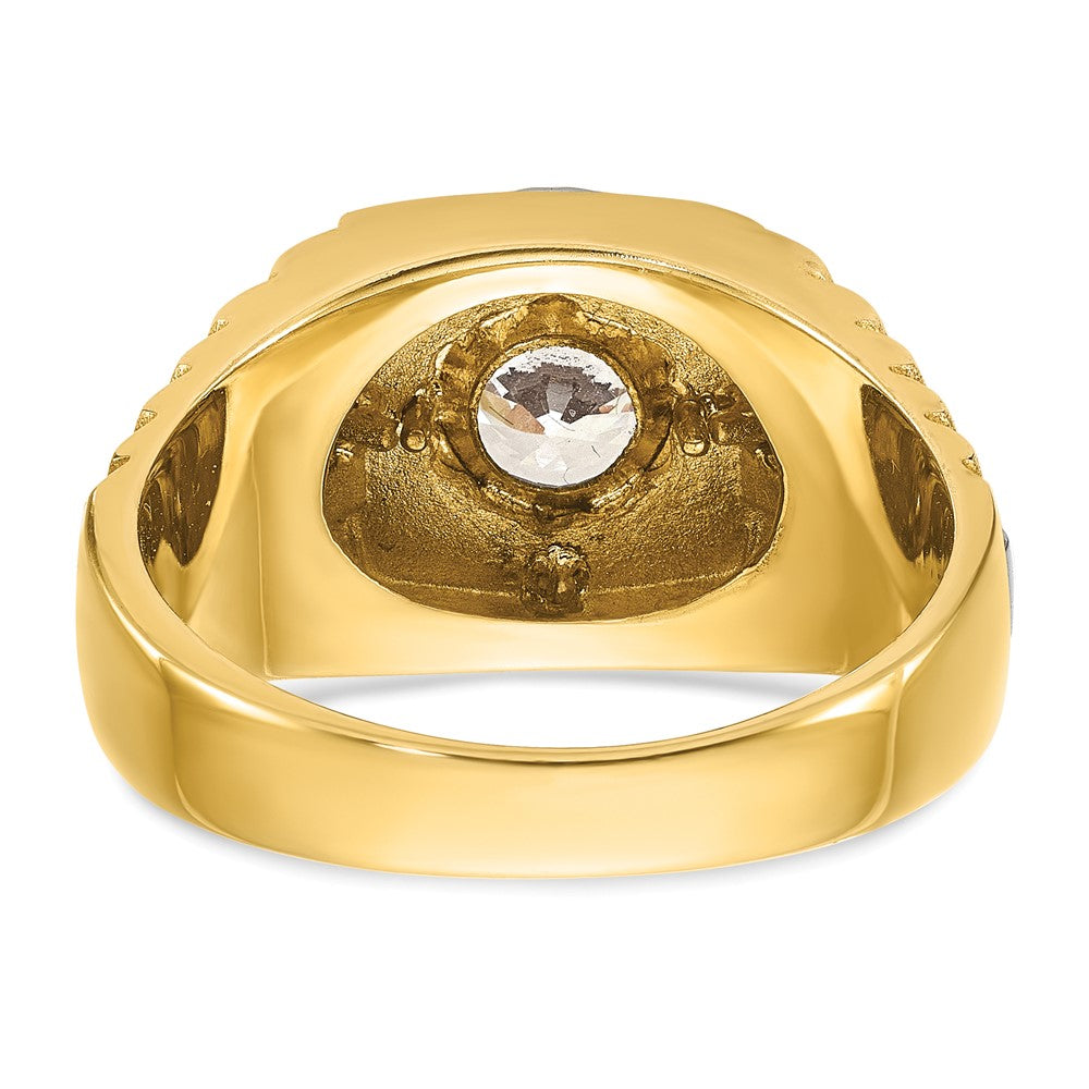 10k Two-tone IBGoodman Men's Polished/Satin/Textured Ring Mounting