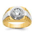 10k Two-tone IBGoodman Men's Polished/Satin/Textured Ring Mounting
