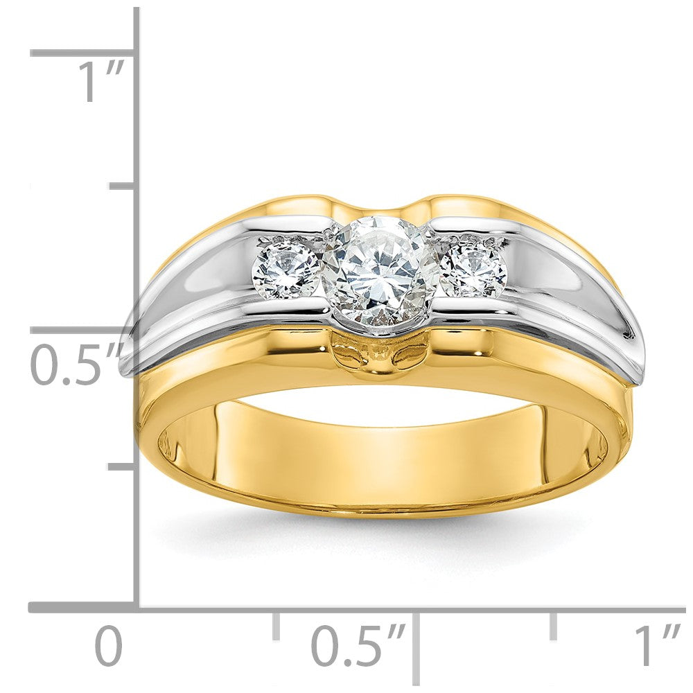 14k Two-tone IBGoodman Men's Diamond Complete Ring