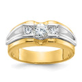 14k Two-tone IBGoodman Men's Diamond Complete Ring