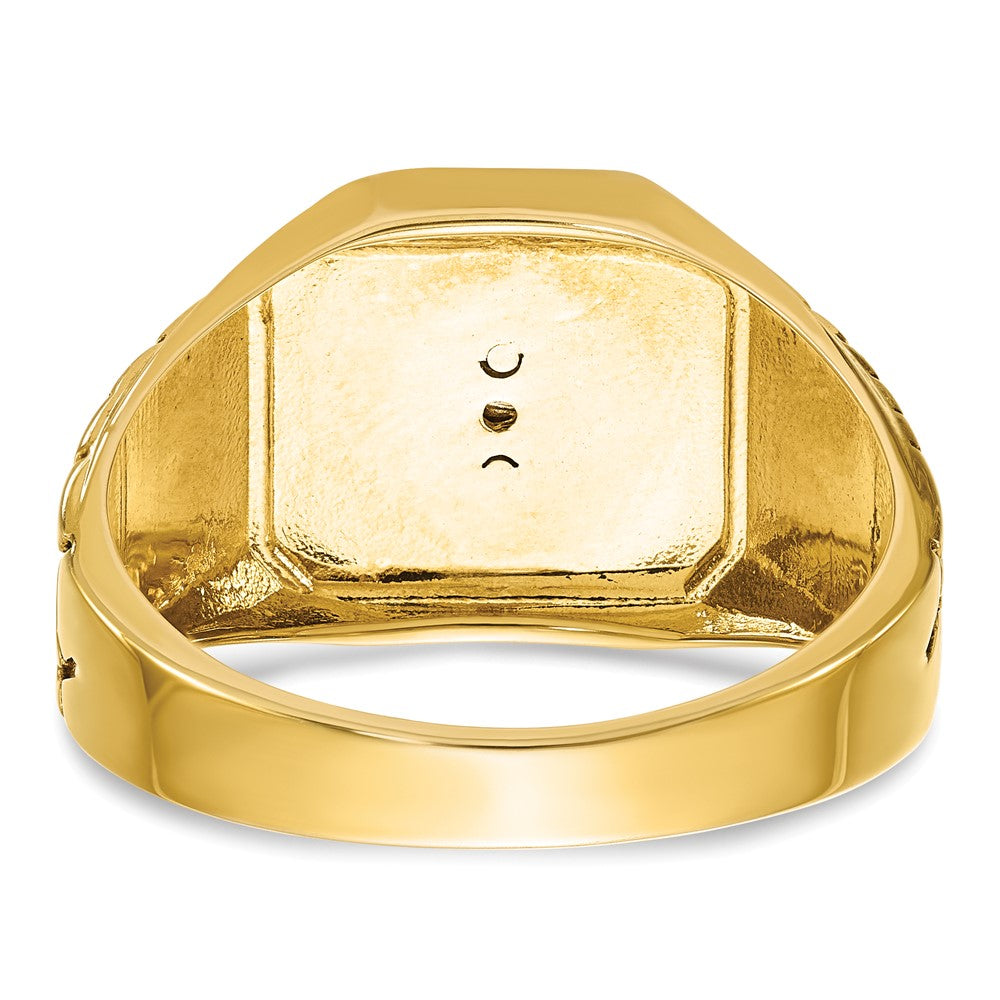 10ktt IBGoodman Men's Textured Blue Lodge Masonic Ring Mounting