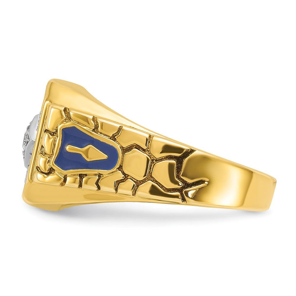 14ktt IBGoodman Men's Textured Blue Lodge Masonic Ring Mounting