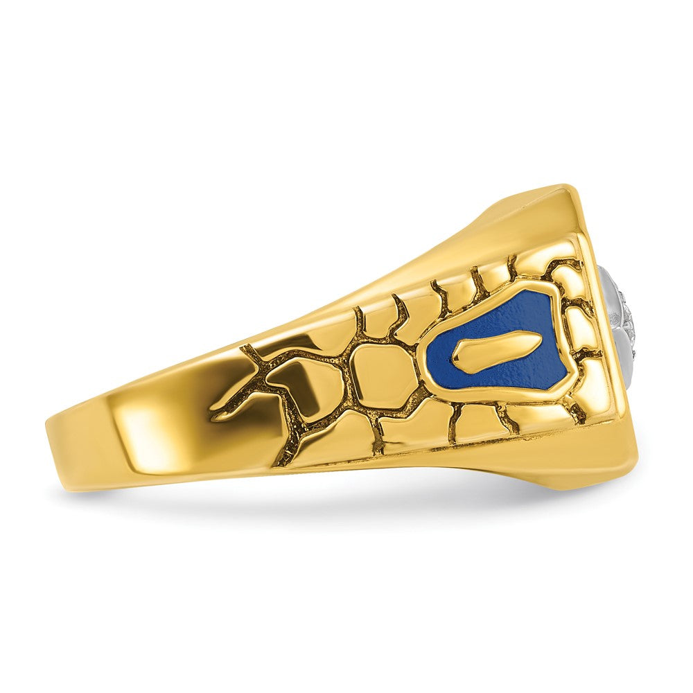14ktt IBGoodman Men's Textured Blue Lodge Masonic Ring Mounting