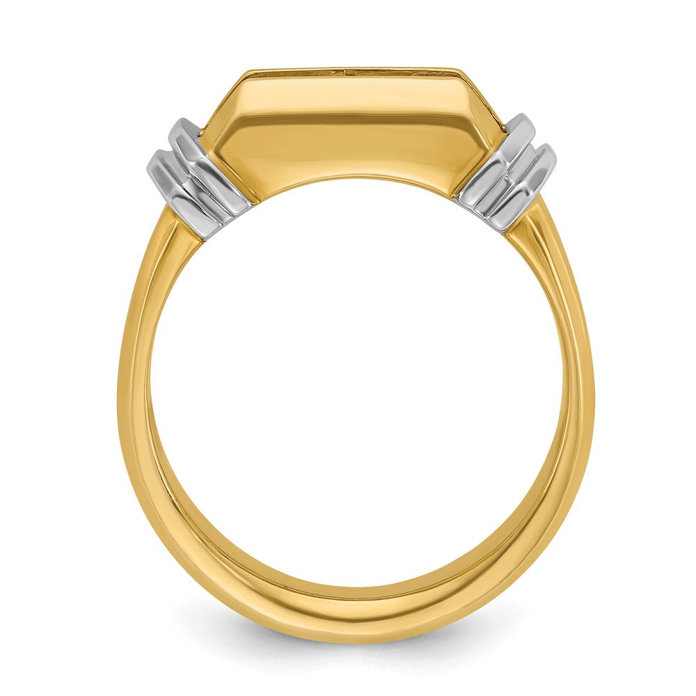 14ktt IBGoodman Men's Polished & Grooved 5-Stone Diamond Ring