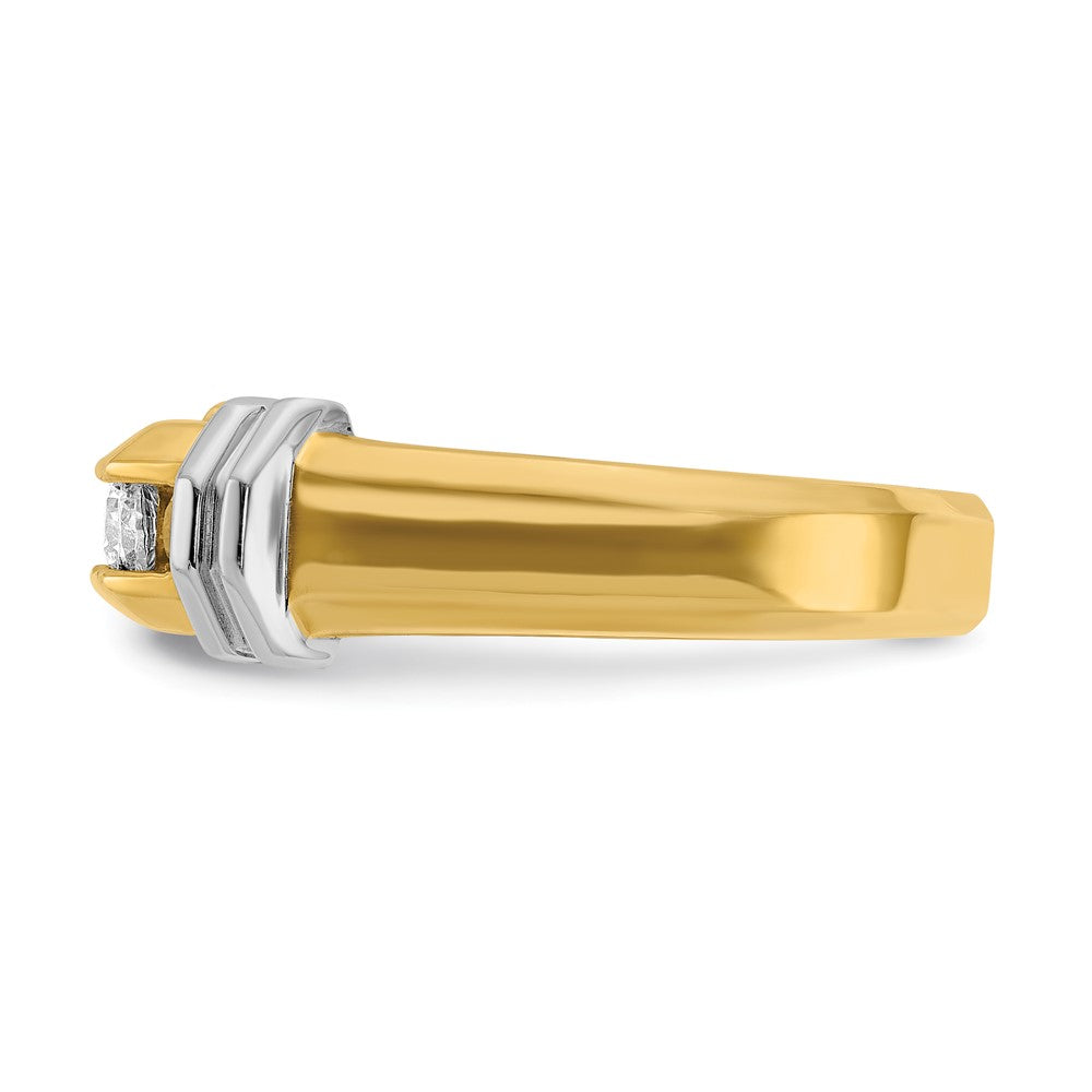 14ktt IBGoodman Men's Polished & Grooved 5-Stone Ring Mounting