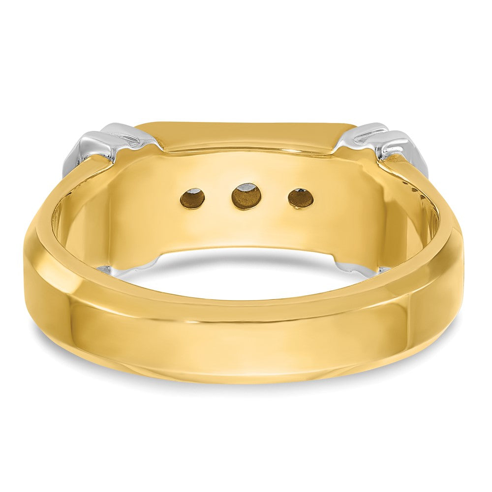 14ktt IBGoodman Men's Polished & Grooved 5-Stone Ring Mounting