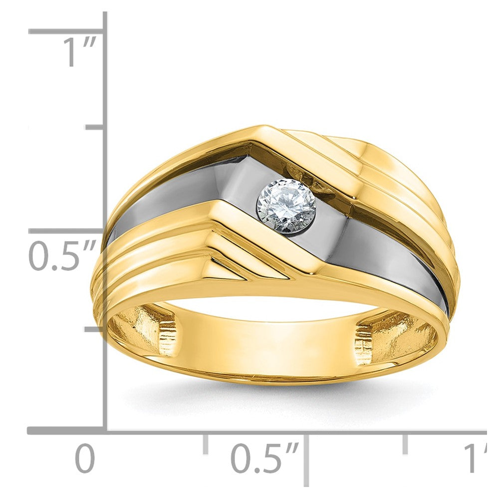 10k IBGoodman Men's Polished and Grooved Ring Mounting
