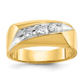 14k w/ White RH IBGoodman Men's Polished 3-Stone Diamond Ring