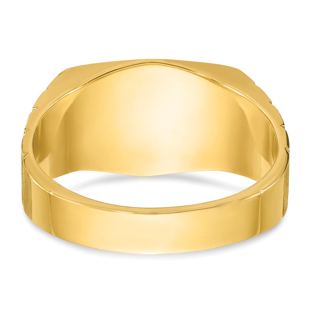 14k IBGoodman Men's Polished and Satin Diamond Complete Ring