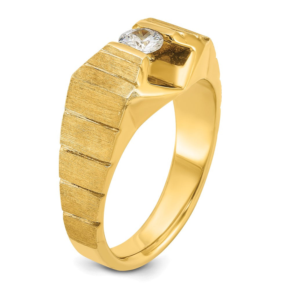 14k IBGoodman Men's Polished and Satin Diamond Ring Mounting