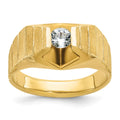 14k IBGoodman Men's Polished and Satin Diamond Complete Ring