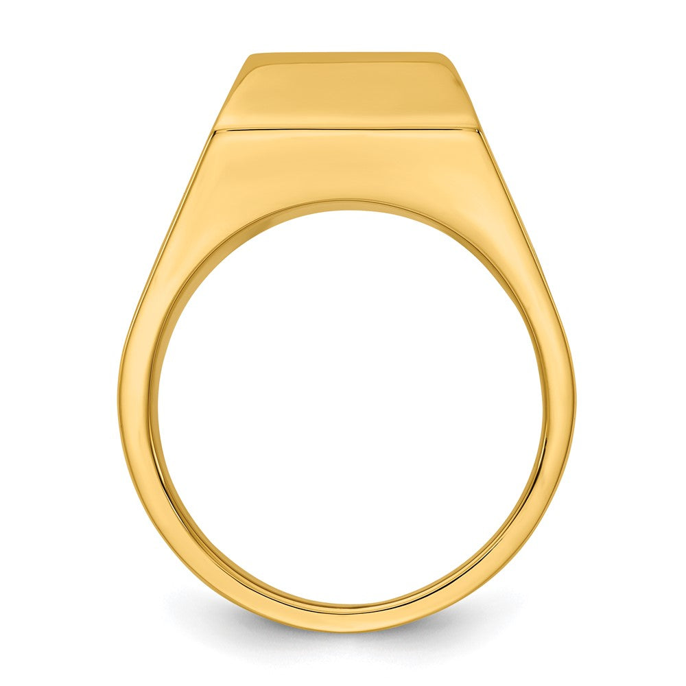 14k Polished 8.3 mm Diamond Center Men's Ring Mounting