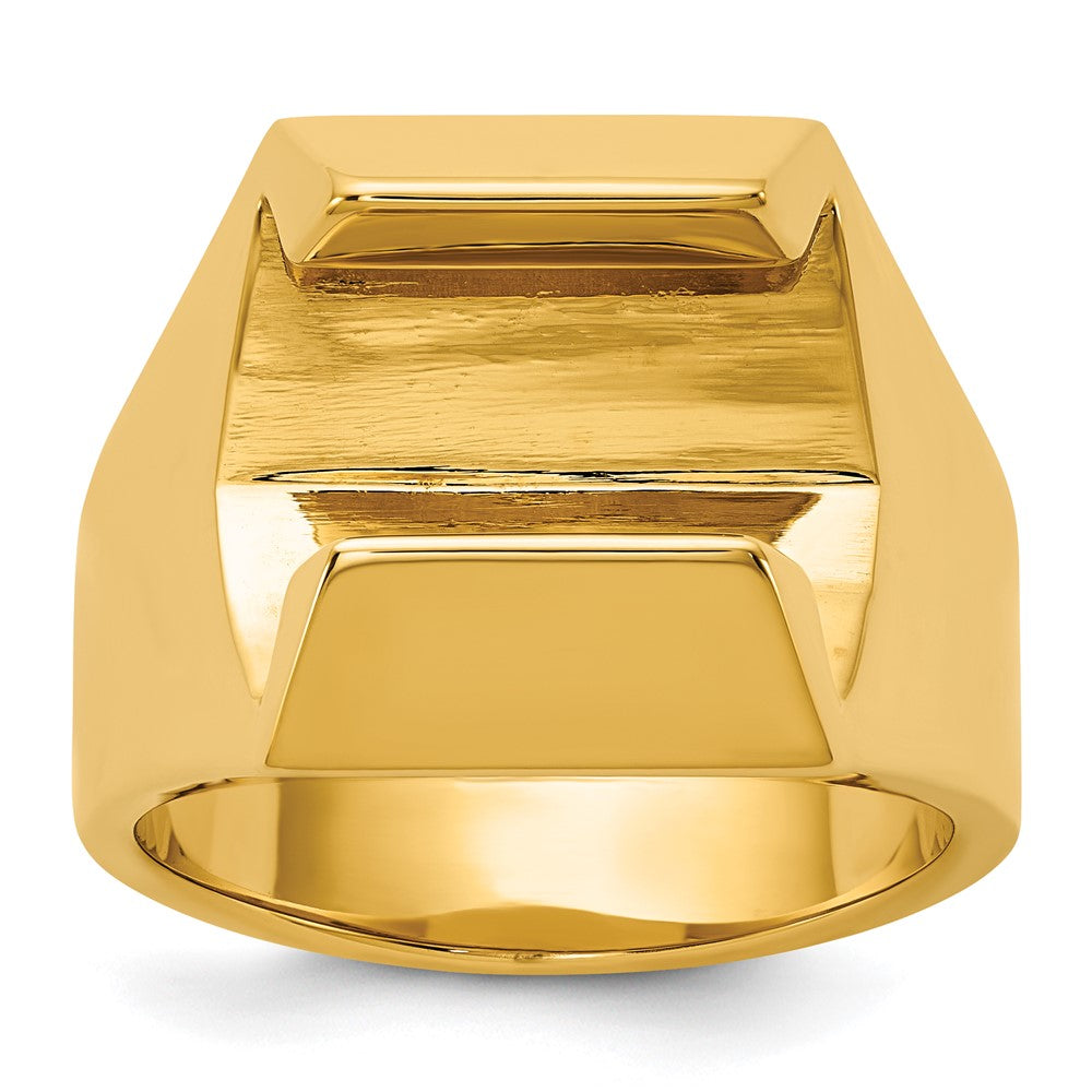 10k Polished 8.3 mm Diamond Center Men's Ring Mounting