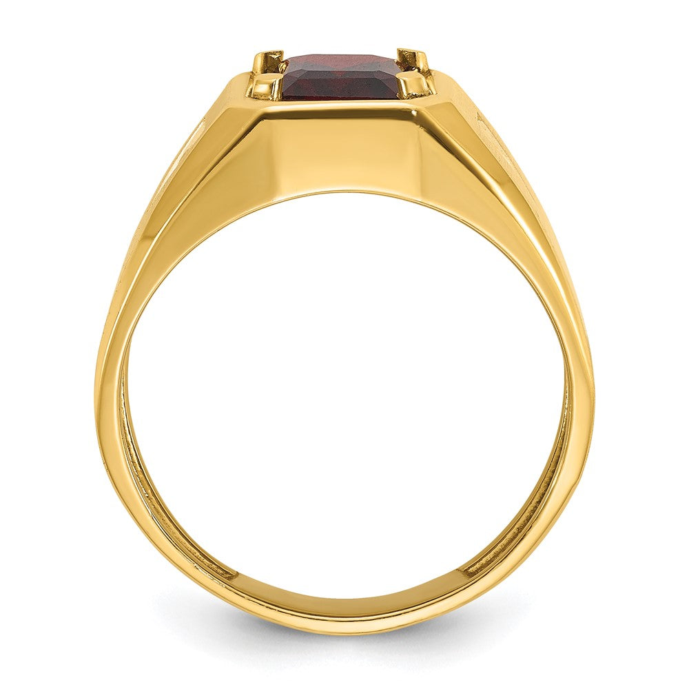 14k IBGoodman Men's Polished and Satin Gemstone and Diamond Ring Mounting