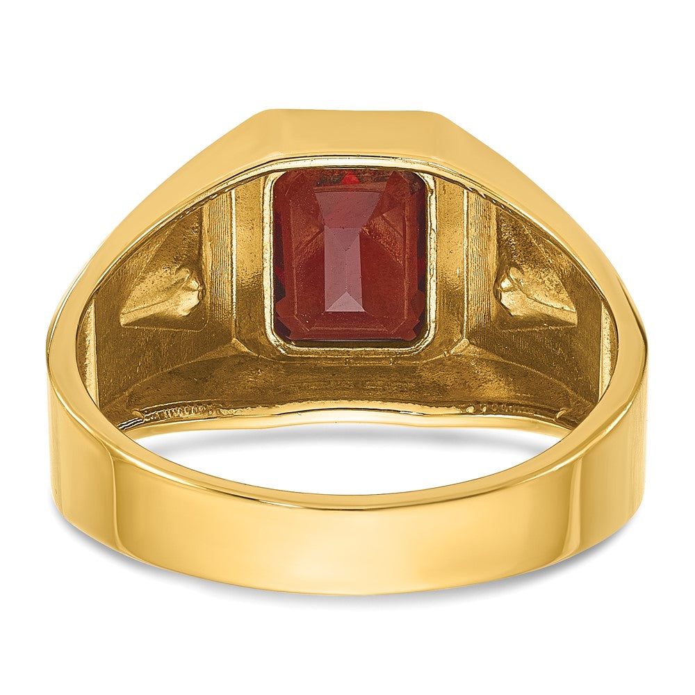 14k IBGoodman Men's Polished and Satin Gemstone and Diamond Ring Mounting