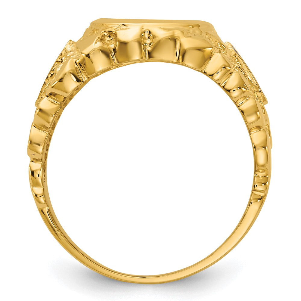 10k IBGoodman Men's Nugget Texture Blue Lodge Masonic Ring Mounting