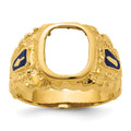 10k IBGoodman Men's Nugget Texture Blue Lodge Masonic Ring Mounting