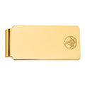 14k Men's Polished and Beaded Masonic Circle Large Money Clip