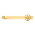 14k Men's Polished and Beaded Masonic Circle Small Tie Bar