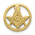 14k Men's Polished and Beaded Masonic Circle Tie / Lapel Pin