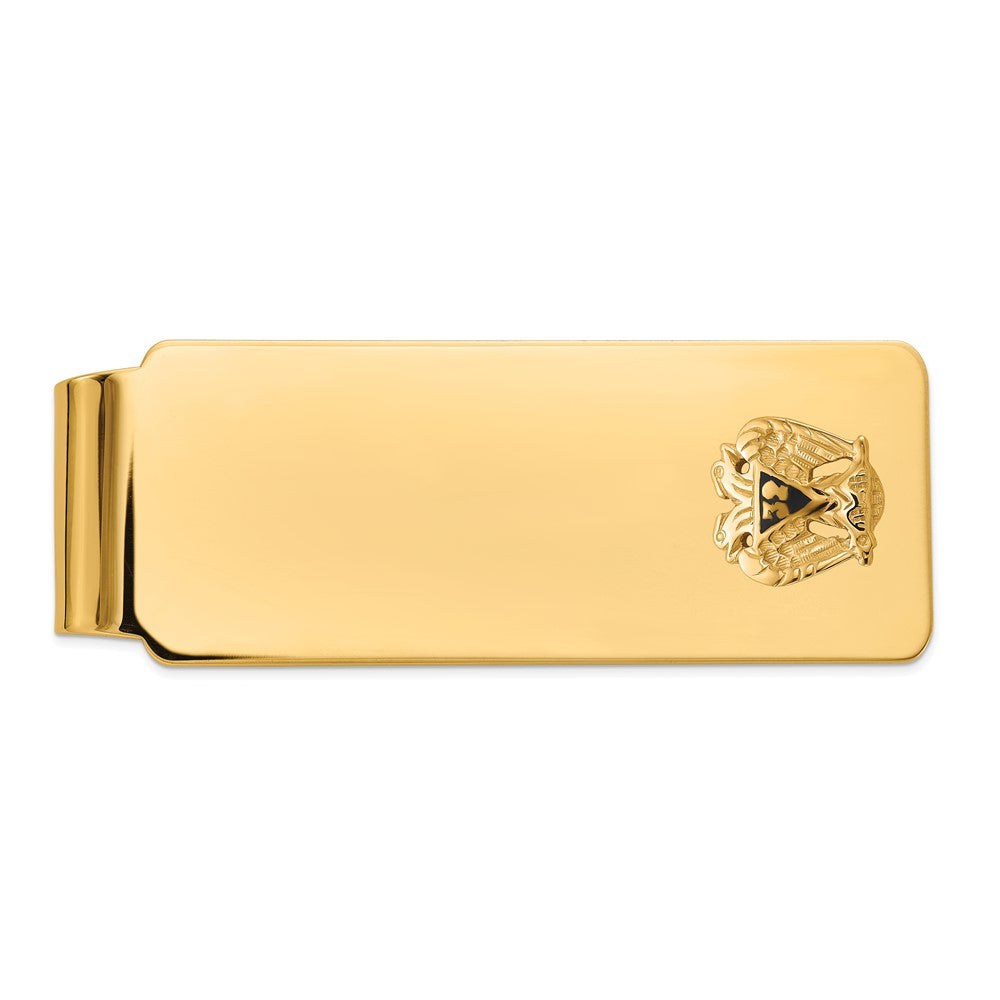 14k Men's Textured & Enameled 32 Degree Scottish Rite Medium Money Clip
