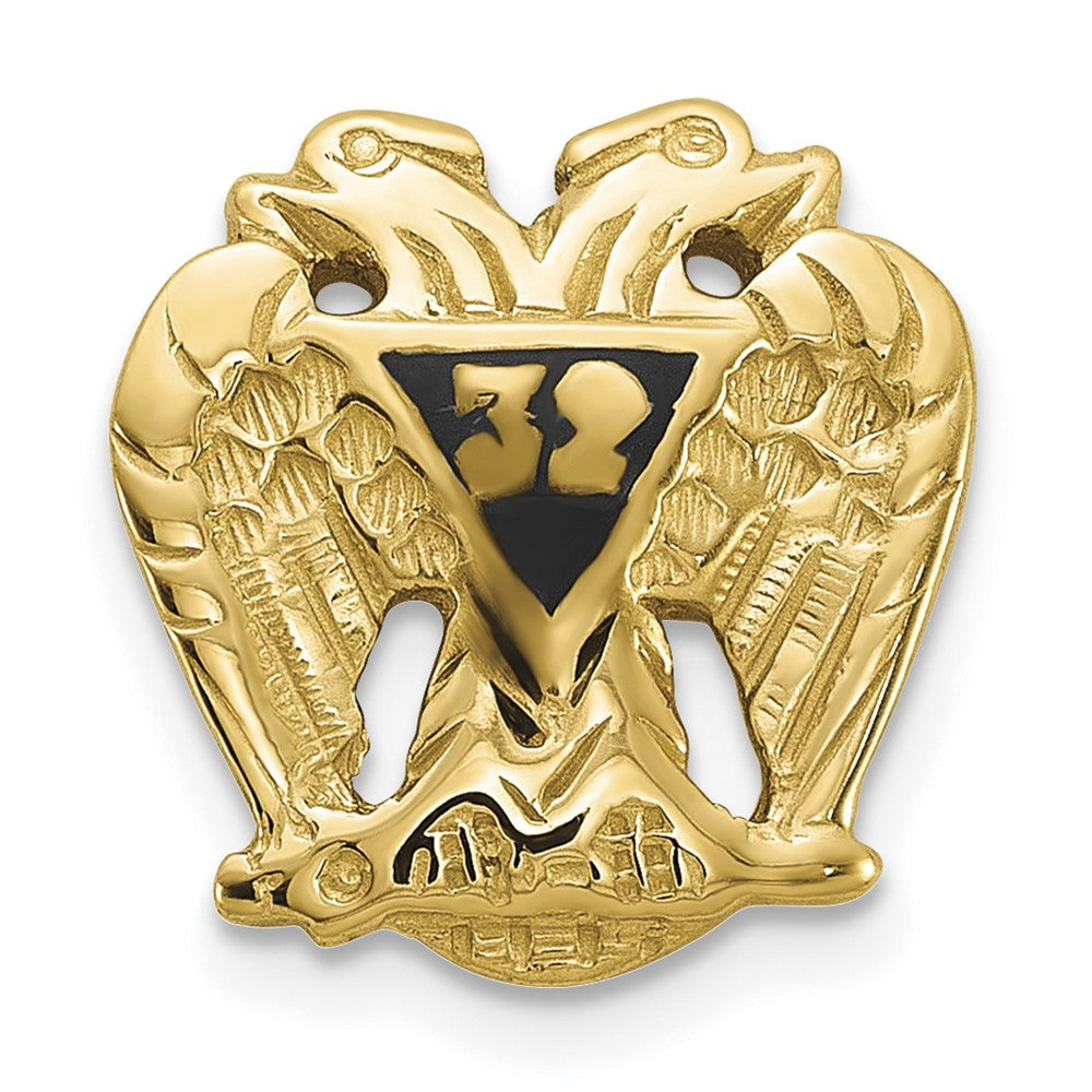 14k Men's Textured & Enameled 32 Degree Scottish Rite Tie Pin / Lapel