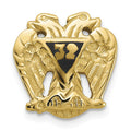 14k Men's Textured & Enameled 32 Degree Scottish Rite Tie Pin / Lapel