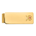 14k Men's Textured w/ Red Enamel Masonic Shriner Medium Money Clip