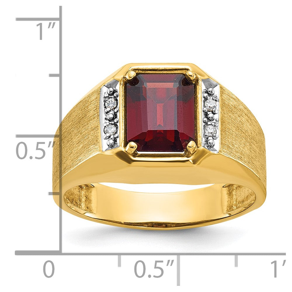 14k IBGoodman Men's Polished and Satin Gemstone and Diamond Ring Mounting