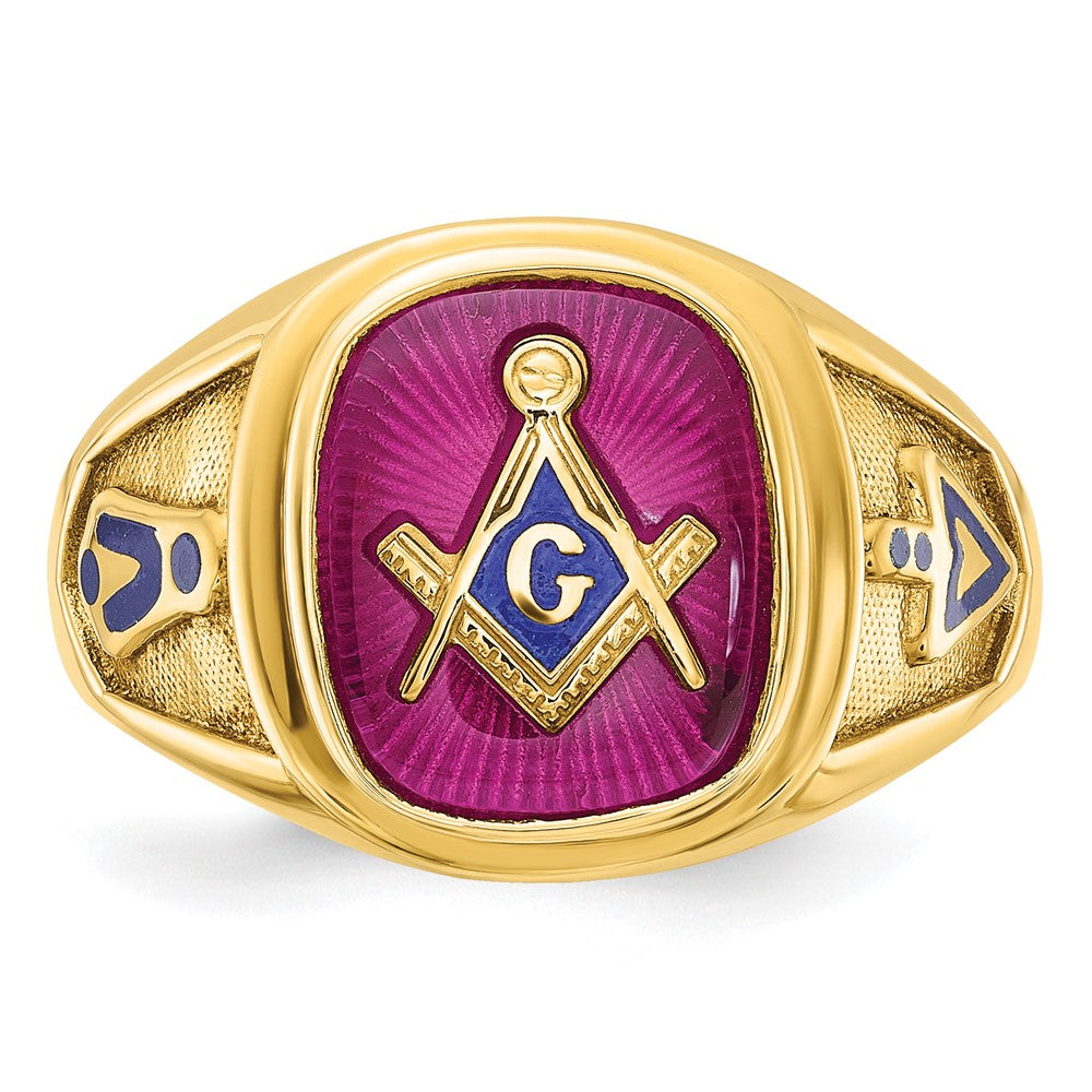10k IBGoodman Men's Textured Blue Lodge Masonic Ring Mounting