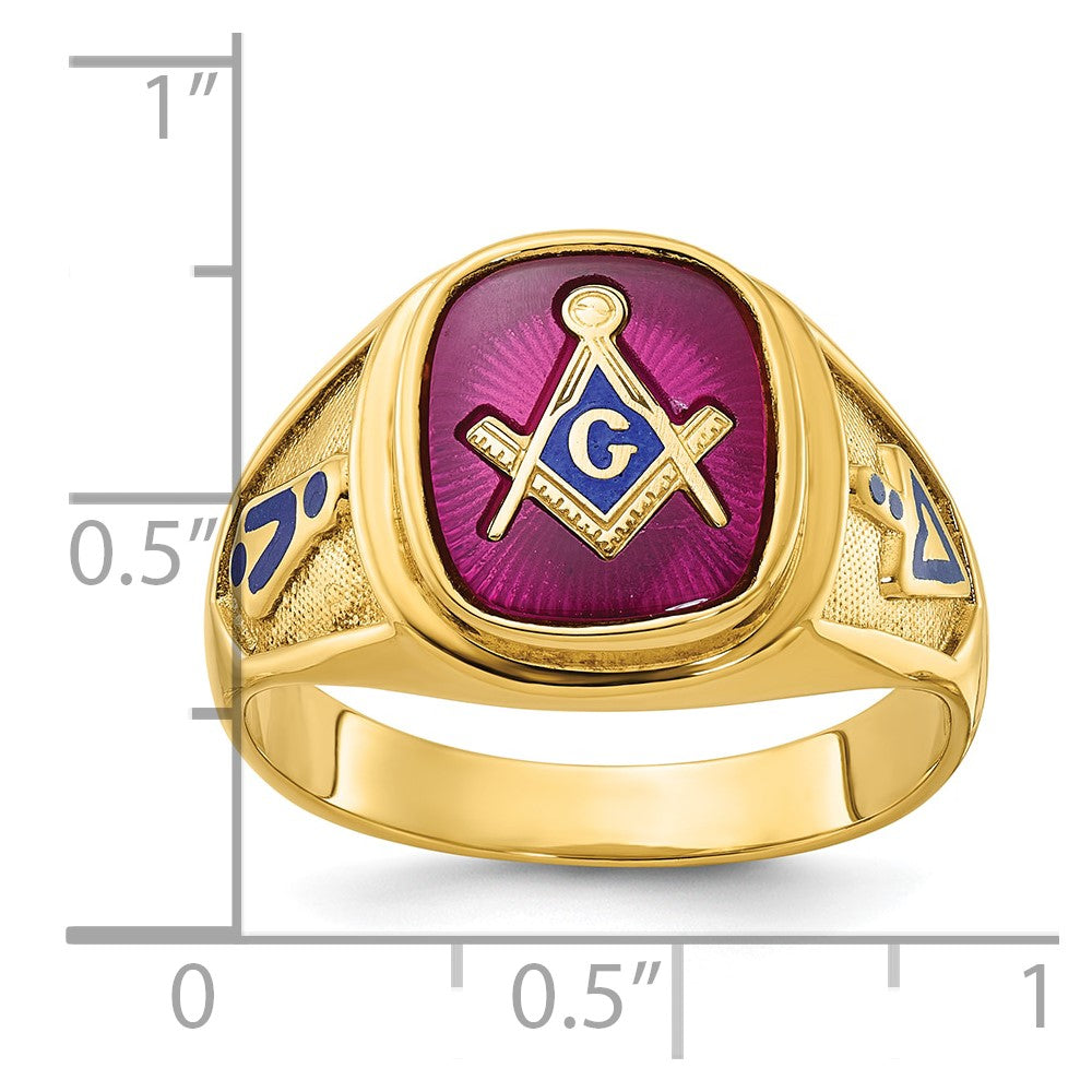10k IBGoodman Men's Textured Blue Lodge Masonic Ring Mounting