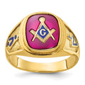 10k IBGoodman Men's Textured Blue Lodge Masonic Ring Mounting