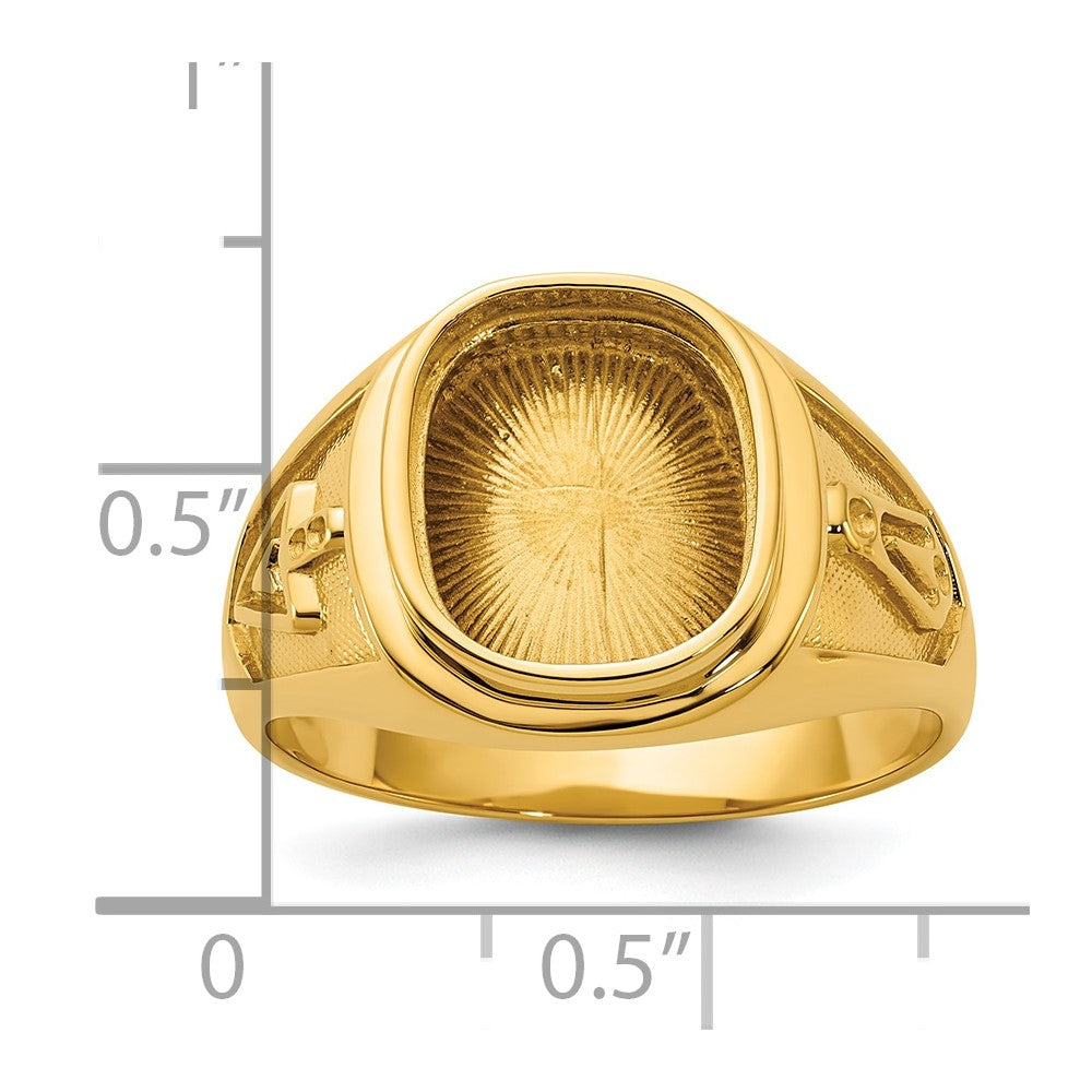 14k IBGoodman Men's Textured Blue Lodge Masonic Ring Mounting
