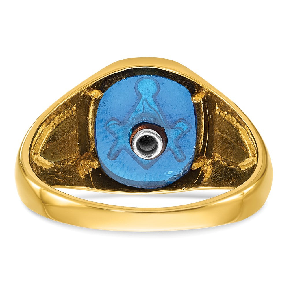 10k IBGoodman Men's w/ White RH & Cr. Sapphire Masonic Ring