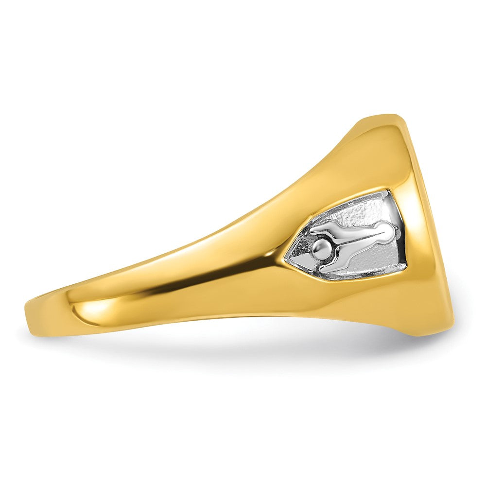 10k IBGoodman Men's w/ White RH & Cr. Sapphire Masonic Ring