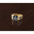 10k IBGoodman Men's Textured Blue Lodge Masonic Ring Mounting