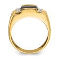 14k White Gold IBGoodman Men's Satin Onyx and Diamond Complete Ring