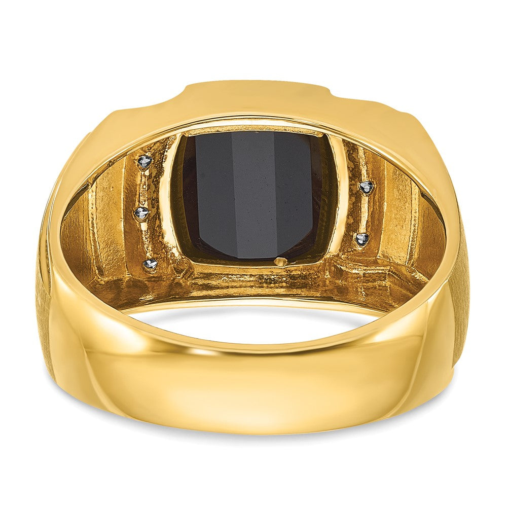 14k White Gold IBGoodman Men's Satin Onyx and Diamond Ring Mounting