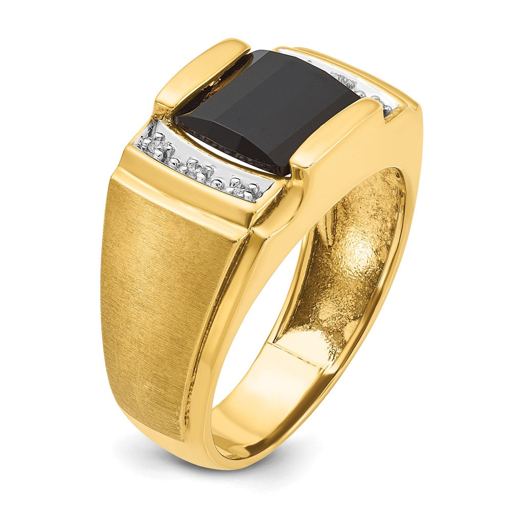 14k White Gold IBGoodman Men's Satin Onyx and Diamond Ring Mounting